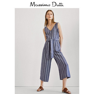 Massimo Dutti 06606949401 女士条纹连体裤  海蓝色 38 