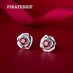 PIRATESHIP 海盗船 10108000 925银 玫瑰花耳钉