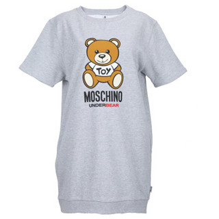 MOSCHINO 莫斯奇诺 ZA3902 9005 0489 女士小熊绣花T恤裙  XS 灰色 