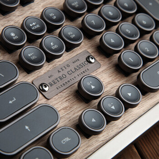 AZIO ELWOOD 104键 有线机械键盘 核桃木 国产青轴 单光