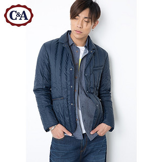 C&A CA200184754 男士 90%白鸭绒 绗缝羽绒服 深蓝 XL 