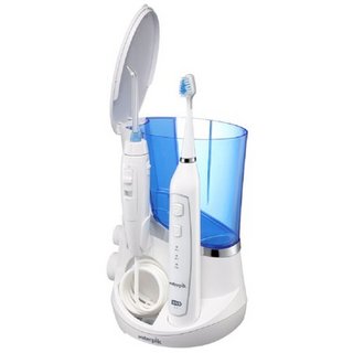 waterpik 洁碧 WP-861EC 家用台式洁牙套装 声波电动牙刷+冲牙器 白色