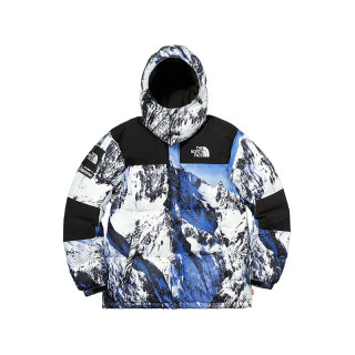 supremexthenorthface联名款雪山男士连帽羽绒服