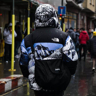 Supreme X THE NORTH FACE 联名款 雪山 男士连帽羽绒服 M