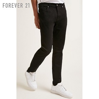 FOREVER 21 男士棉质斜纹修身长裤 葡萄酒红 36 