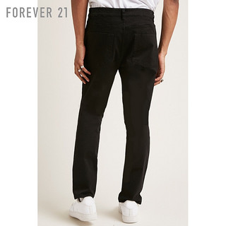 FOREVER 21 男士棉质斜纹修身长裤 葡萄酒红 29 