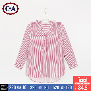 C＆A CA200196133 女士撞色条纹V领衬衫