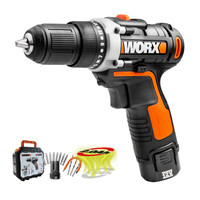 威克士(WORX)锂电钻双电版家用工具箱WX128.6 充电钻手枪钻电动螺丝刀 五金木工电动工具套装