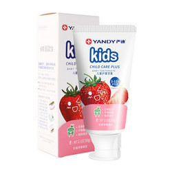 严迪（YANDY）2-12岁 乳牙宝 儿童牙膏 60g 草莓味 *7件