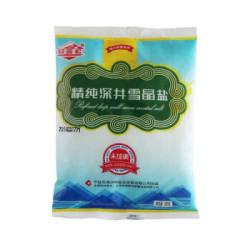 中盐强旺 迎客松 未加碘精纯深海盐300g*6袋 无碘盐食用盐食盐细盐 含深海微量元素