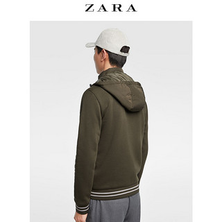 ZARA 00706402507 男士立领可拆连帽拼接棉服夹克