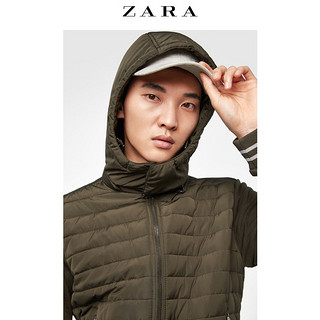 ZARA 00706402507 男士立领可拆连帽拼接棉服夹克