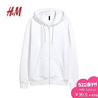 H&M HM0557246 男士连帽拉链卫衣 黑 XL 