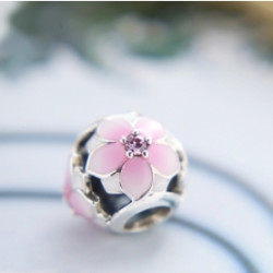 PANDORA潘多拉 木兰花925银 珐琅串饰 792087PCZ  +凑单品