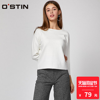 OSTIN LK6S13 女士针织衫 奶白 S 