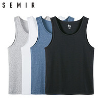 Semir 森马 15-027711062 男士棉质修身背心 灰色 M 