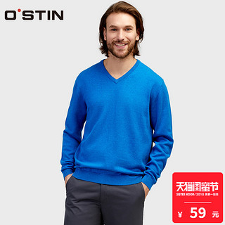 OSTIN MK6S13 男士针织衫 浅青绿N3  XL 