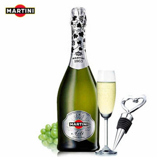 MARTINI 马天尼 阿斯蒂起泡酒 甜型葡萄酒 750ML  单支+香槟杯