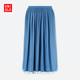 UNIQLO 优衣库 406834 双面穿薄纱半身裙 蓝色 L 