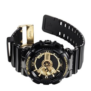 CASIO 卡西欧 G-SHOCK系列 GA-110GB 男士石英手表 51.2mm 黑金盘 黑色树脂带 圆形