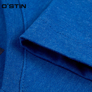 OSTIN MT6S14 男士纯色V领T恤 亮蓝 S 