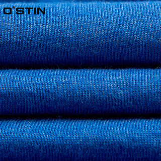 OSTIN MT6S14 男士纯色V领T恤 黑蓝 S 