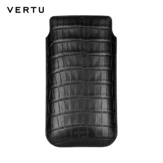 VERTU 纬图 NEW SIGNATURE TOUCH 手机套 黑色鳄鱼皮滑入式