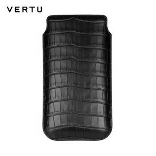 VERTU 纬图 NEW SIGNATURE TOUCH 手机套 黑色鳄鱼皮滑入式