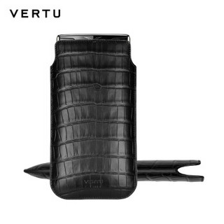 VERTU 纬图 NEW SIGNATURE TOUCH 手机套 黑色鳄鱼皮滑入式