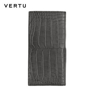 VERTU 纬图 NEW SIGNATURE TOUCH 手机套 岩石灰鳄鱼皮卡包式