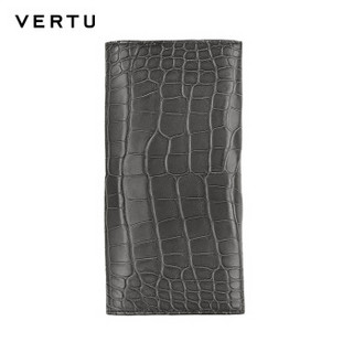 VERTU 纬图 NEW SIGNATURE TOUCH 手机套 岩石灰鳄鱼皮卡包式