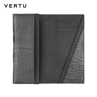 VERTU 纬图 NEW SIGNATURE TOUCH 手机套 岩石灰鳄鱼皮卡包式