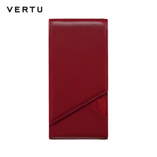 VERTU 纬图 ASTER系列 手机保护套 红色小牛皮配鳄鱼皮