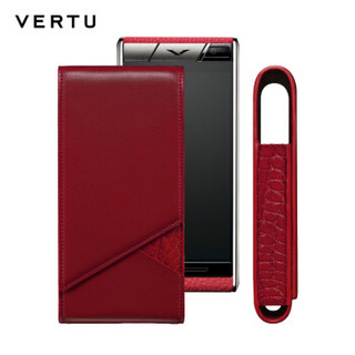 VERTU 纬图 ASTER系列 手机保护套 红色小牛皮配鳄鱼皮