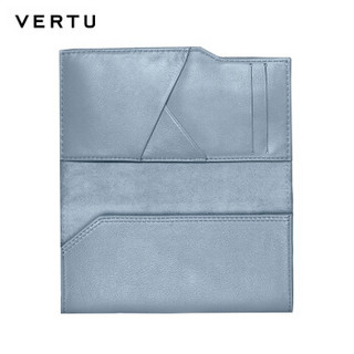 VERTU 纬图 ASTER系列 手机保护套 蓝色绗缝小牛皮钱包式