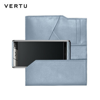 VERTU 纬图 ASTER系列 手机保护套 蓝色绗缝小牛皮钱包式