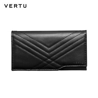 VERTU 纬图 ASTER系列 手机保护套 黑色绗缝小牛皮钱包式