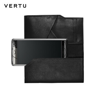 VERTU 纬图 ASTER系列 手机保护套 黑色绗缝小牛皮钱包式