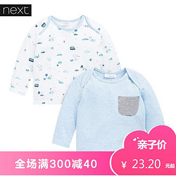 next VJ05ST186197 新生儿棉质蓝色印花T恤两件