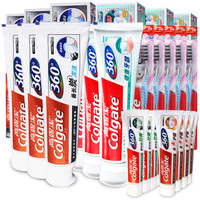 Colgate 高露洁 守护口腔健康超级 (360°系列牙膏14支1100g+超洁纤柔牙刷5支) 套装