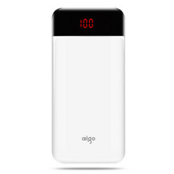 爱国者（aigo）25000毫安 E25000 屏显移动电源/充电宝 Type-C 3.0A双向快充 苹果接口 白色
