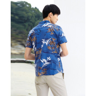HLA 海澜之家 HNDCD2E034A 男士印花短袖衬衫