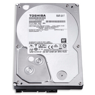 TOSHIBA 东芝 DT01ACA系列 3.5英寸台式机硬盘 2TB DT01ACA200 (7200rpm、PMR)DT01ACA200