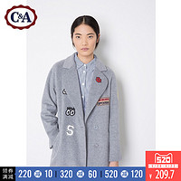 C＆A CA200185097 女士羊毛大衣 深灰 S 