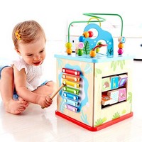 Hape奇趣游戏盒1-6岁绕珠玩具宝宝儿童早教启蒙益智多功能玩具婴幼玩具木制玩具E8378 *2件