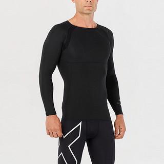 2XU Elite Recovery MA4466a 男子长袖压缩衣 黑色 M 