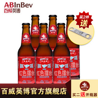 Budweiser 百威 拳击猫 红色擂台 琥珀拉格 355ml*6瓶