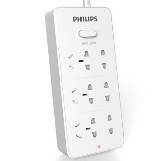 PHILIPS 飞利浦 插排插线板六位1.8米