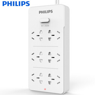 PHILIPS 飞利浦 插排插线板  六位3米