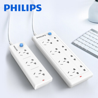 PHILIPS 飞利浦 插排插线板 8位全长1.8米+3位全长1.8米